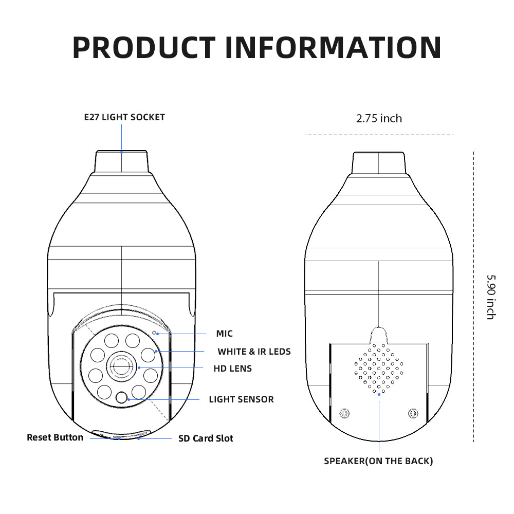 Bulb Camera With NIGHT VISION
